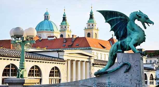 City of dragons in Ljubljana, Slovenia