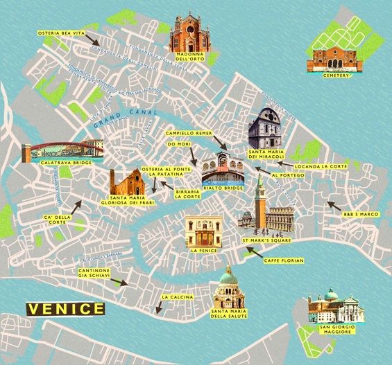 map of Venice, Italy