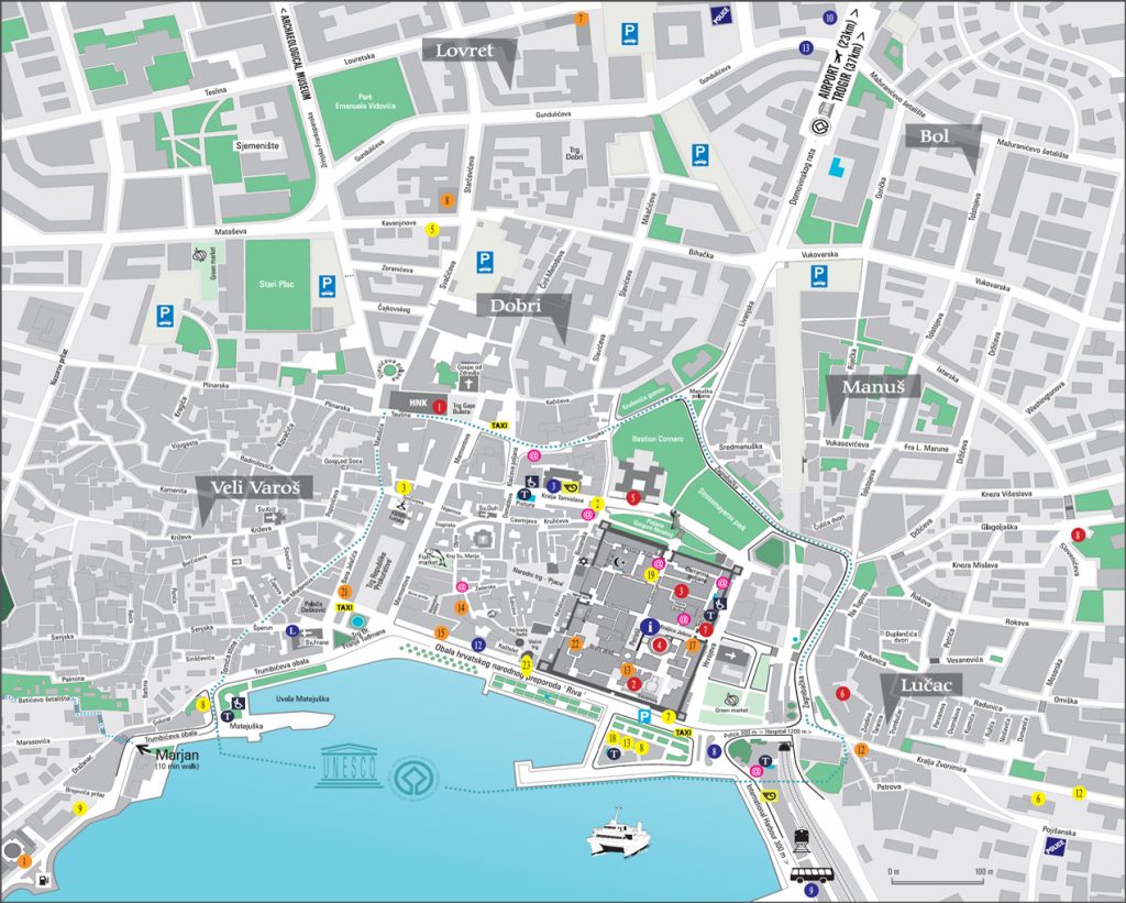 Map of Split, Croatia