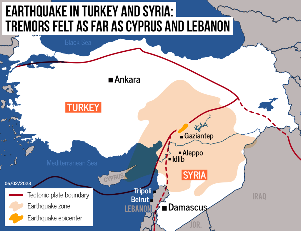 Turkey & Syria Affect Map